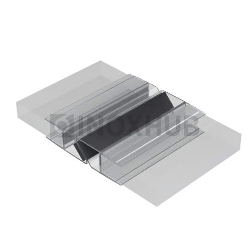 Профиль (210-8 CL) магнит черный 90º/180º, L=2200 (1 компл/2шт), стекло 8.0 мм, ПВХ прозрачный БЕЛЫЙ