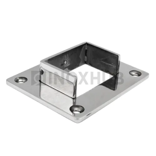 Фланец для поручня с пазом, 60.0×40.0 мм, AISI 304, GRIT 600
