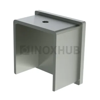 Заглушка для поручня с пазом, 40.0×40.0 мм, AISI 304, GRIT 320