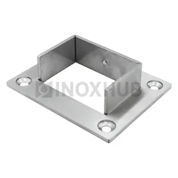 Фланец для поручня с пазом, 60.0×40.0 мм, AISI 304, GRIT 320