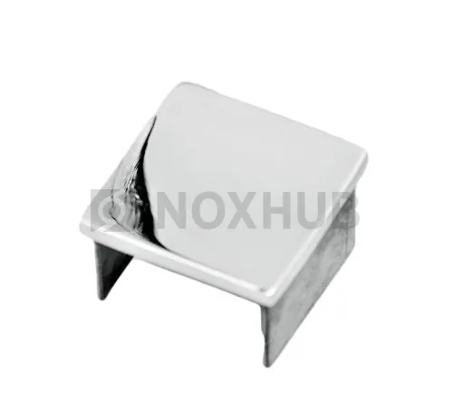 Заглушка для поручня с пазом, 40.0×40.0 мм, AISI 304, GRIT 600