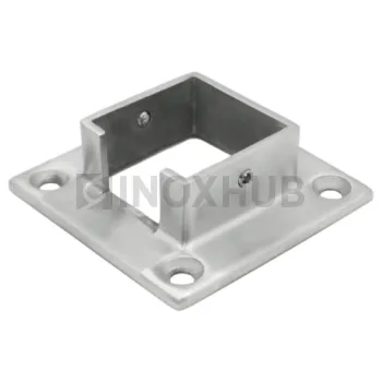 Фланец для поручня с пазом, 40.0×40.0 мм, AISI 304, GRIT 320