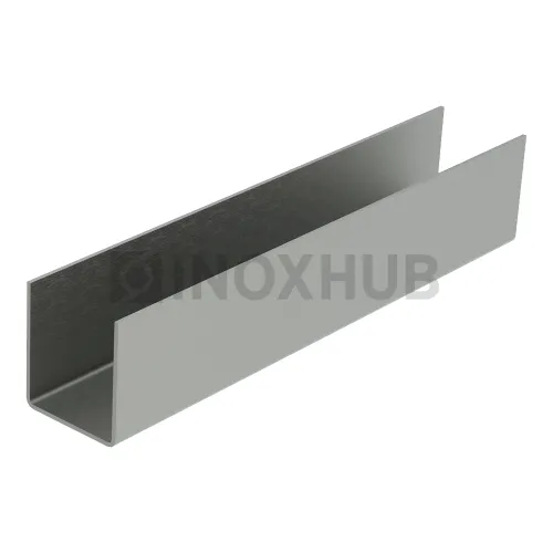 Профиль (П-10-3000 SSS) П-образный, 12.0×13.5 мм L=3000, стекло 10.0 мм, AISI 304 GRIT 320