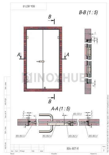 Комплект (802-6000 AL) Z-обр. дверной коробки, L=6120 мм, Анодированный алюминий