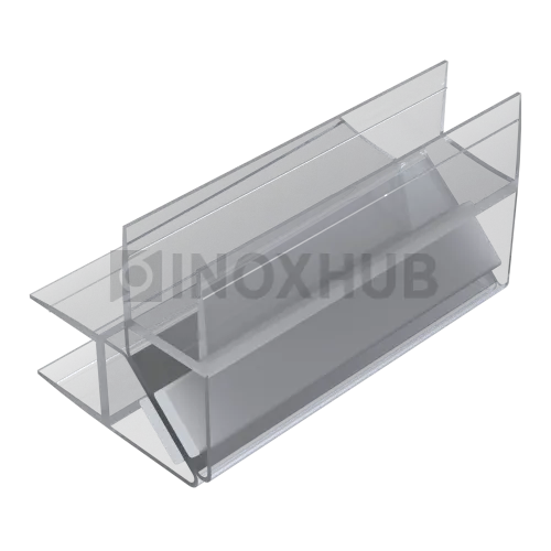 Профиль (210-10 CL) магнит белый 90º/180º, L=2200 (1компл/2 шт), стекло 10.0 мм, ПВХ прозрачный БЕЛЫЙ