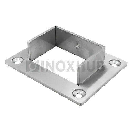 Фланец для поручня с пазом, 60.0×40.0 мм, AISI 304, GRIT 320