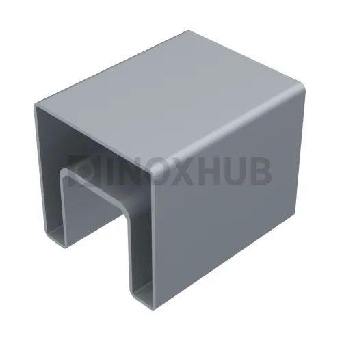 Поручень с пазом, 40.0×40.0 мм, L=6000, Анодированный алюминий