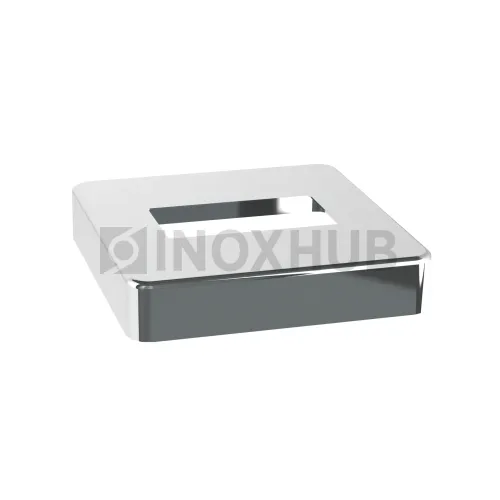 Низ стойки квадратный, 40.0×20.0 мм / 70.0×70.0 мм, AISI 304, GRIT 600