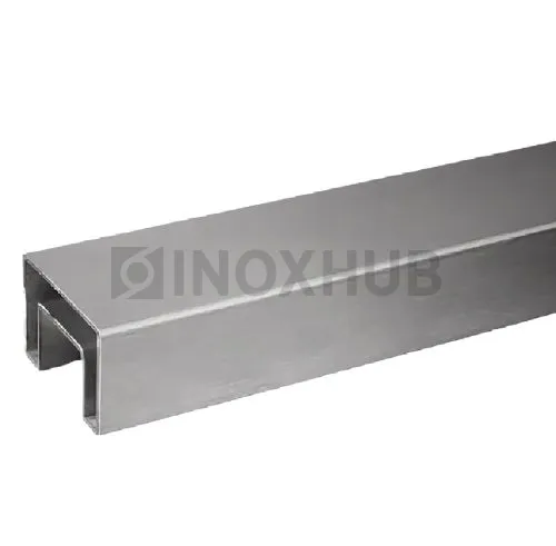 Труба с пазом 24×24 мм, профильная 40×40×1.5×6000 мм, AISI 304, ASTM A554, GRIT 600
