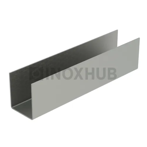 Профиль (П-12-3000 SSS) П-образный, 14.0×16.5 мм L=3000, стекло 12.0 мм, AISI 304 GRIT 320
