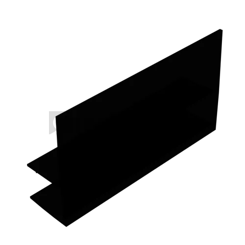 Профиль (214-8 BLC) ус 17 мм, L=2200, стекло 8.0 мм, ПВХ Черный мат