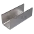 Профиль (П-16-3000 SSS) П-образный, 19.7×18.5 мм L=3000, стекло 16.0 мм, AISI 304 GRIT 320