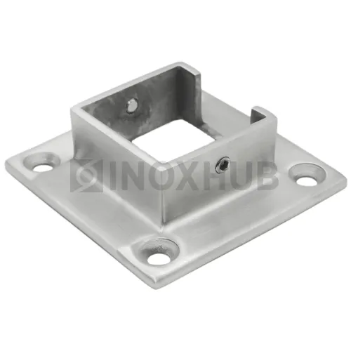 Фланец для поручня с пазом, 40.0×40.0 мм, AISI 304, GRIT 320