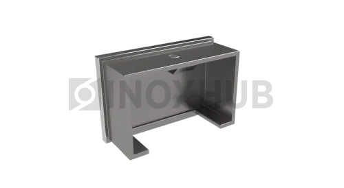 Заглушка для поручня с пазом, 60.0×40.0 мм, AISI 304, GRIT 600