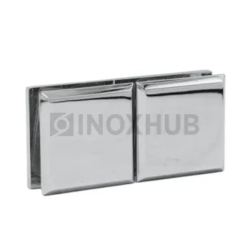 Коннектор (724 PC) стекло-стекло 180°, полированный хром
